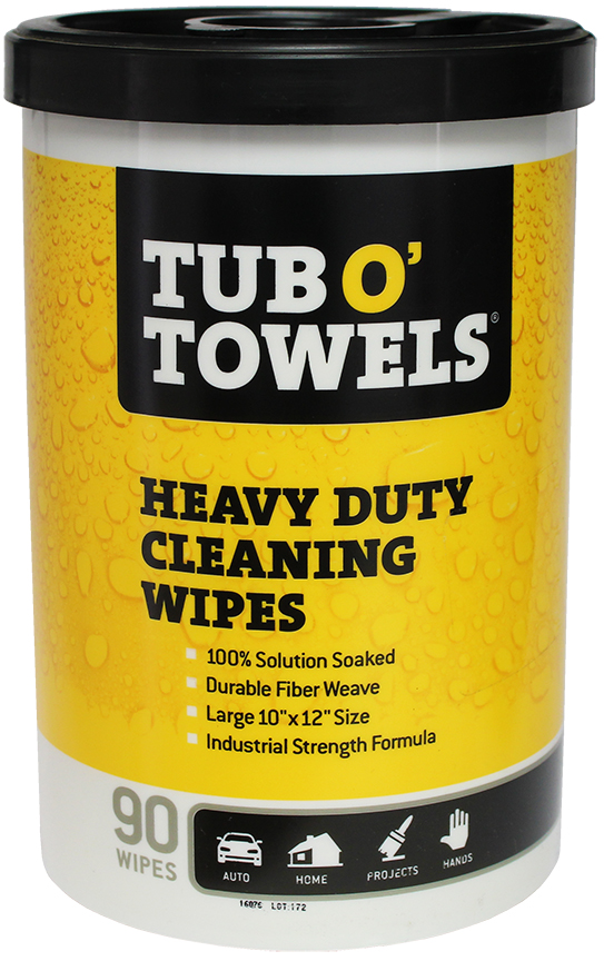 Tub O' Towels Heavy Duty Cleaning Wipes, 90-Count