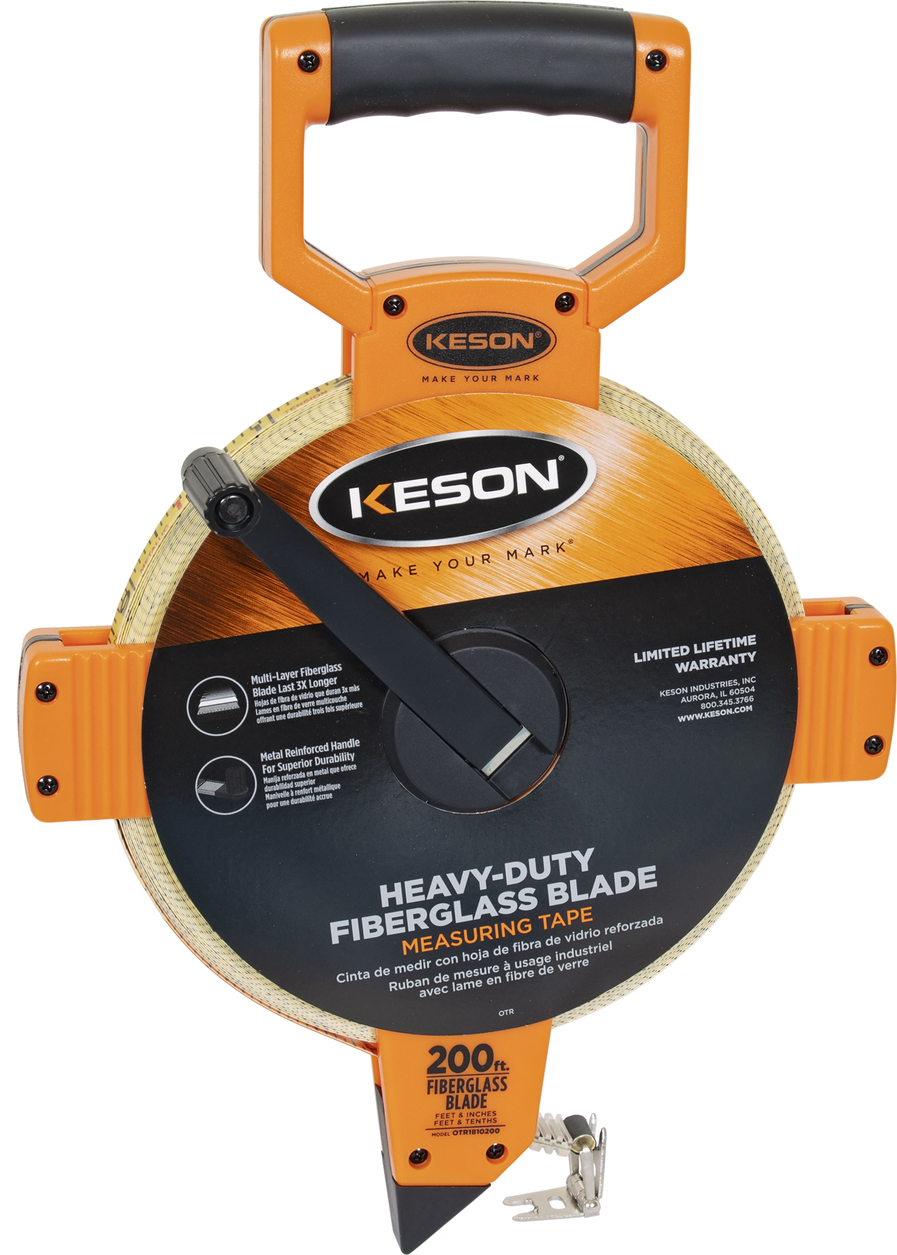 The Brushman  200 ft. Keson OTR Series Fiberglass Long Tape