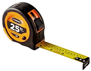 MID Accuracy 8-Meters Inch/Metric Scale Basics Heavy Duty Tape Measure 3-Lock Design 25-Feet Chrome 