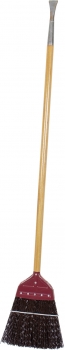 Roofer/Contrator Metal-Cased Stiff Poly Upright Broom - Chisel Point Handle