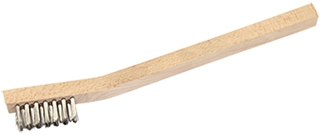 'Toothbrush' Style Scub Brush - Wood Handle w/Stainless Steel Fill