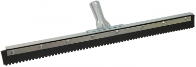 24" Stiff Black Rubber Coatings Squeegee - 1/4" x 3/16" Notches