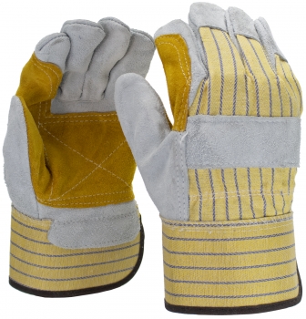 Double Split Cowhide Leather Palm Gloves - Size L