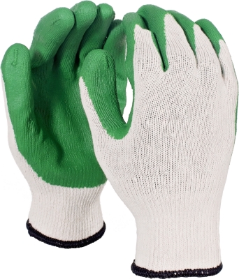 Latex Palm Dipped Gloves - Polyester/Cotton Blend - Size XL