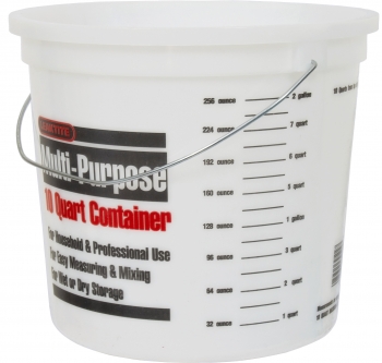 10-Qt Plastic Multi-Mix Container w/Handle - Visible Qt/Liter Measure
