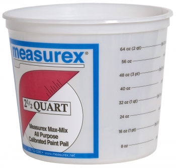 2-1/2-Qt Plastic Multi-Mix Container - Visible Qt/Liter Measure