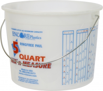 5-Qt Plastic Multi-Mix Container w/Handle - Visible Qt/Liter Measure