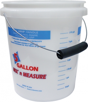 5-Gal Plastic Pail w/Handle - Graduated Liter & Gallon Markings