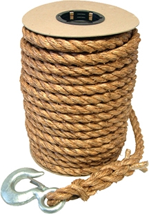 Snap-Hook Manila Hoisting Rope (Multiple Sizes)