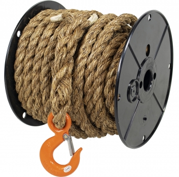 3/4" x 60' Snap-Hook Manila Hoisting Rope