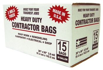 55-gal 3-Mil Heavy Duty Contractor Trash Bags (15-count)