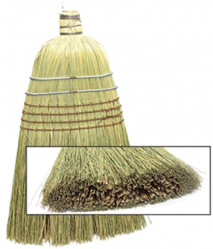 Upright Warehouse Corn Broom With Wire And Four Rows Stitching Each