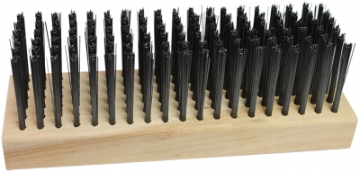 Straight Back Wire Scratch Brush - 7-1/4" x 2-1/4" Wood Block