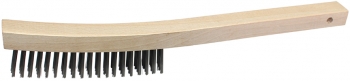 Curved Wire Scratch Brush - 14" x 1-1/8" Wood Block