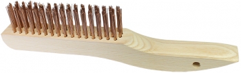 Wire Scratch Brush - 10" x 1" Shoe-Style Wood Block - Bronze Fill