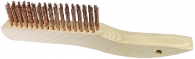 Wire Scratch Brush - 10" x 1" Shoe-Style Wood Block - Bronze Fill