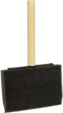 4" Foam Brush w/Wood Peg Handle